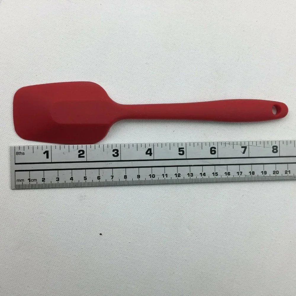 Red Silicone Kitchen Utensils Mini Set Tongs Knife Spatulas Set of 5 Spoonula